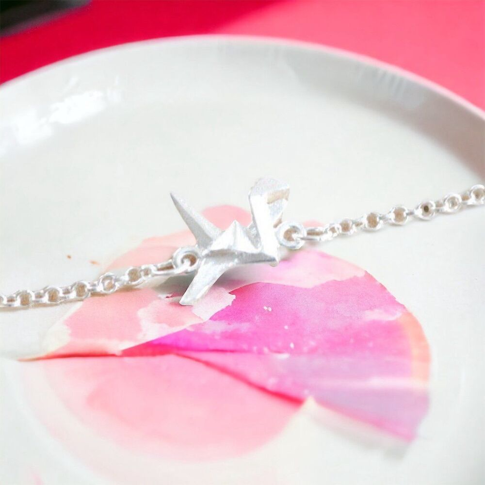 New Origami crane charm bracelet